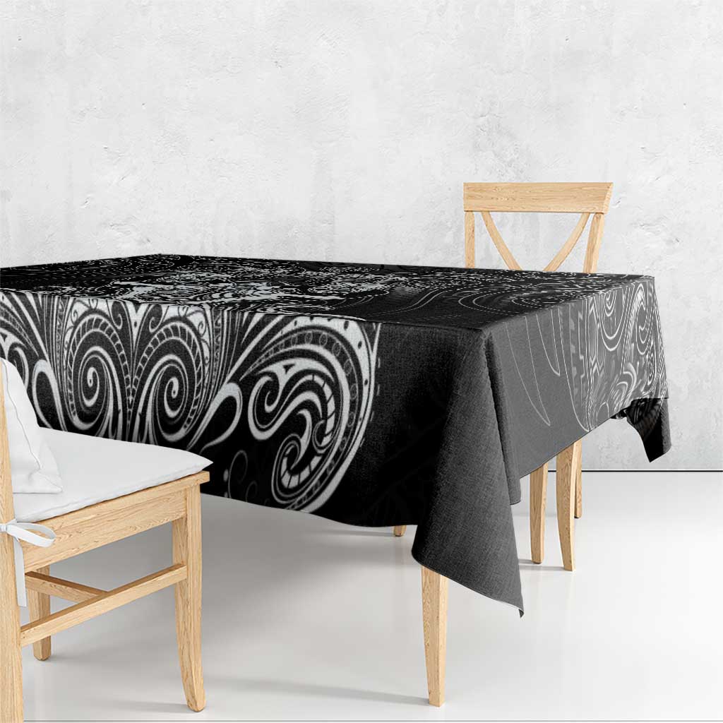 All Black Tablecloth New Zealand Rugby Mascot Maori