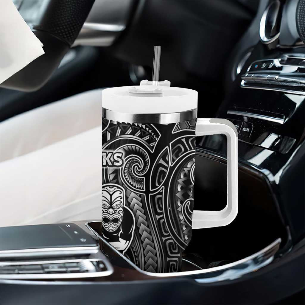 All Black Tumbler With Handle New Zealand Rugby Mascot Maori