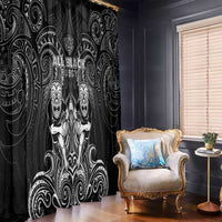 All Black Window Curtain New Zealand Rugby Mascot Maori DT02 - Polynesian Pride