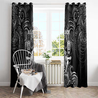 All Black Window Curtain New Zealand Rugby Mascot Maori DT02 - Polynesian Pride