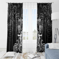 All Black Window Curtain New Zealand Rugby Mascot Maori DT02 - Polynesian Pride