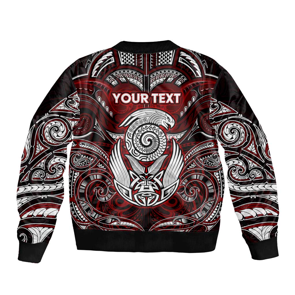 Personalized New Zealand Aotearoa Rugby Bomber Jacket Maori Fern Tattoo Art