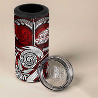 New Zealand Aotearoa Rugby 4 in 1 Can Cooler Tumbler Maori Fern Tattoo Art DT02 - Polynesian Pride