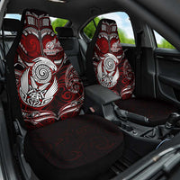 New Zealand Aotearoa Rugby Car Seat Cover Maori Fern Tattoo Art DT02 One Size Red - Polynesian Pride