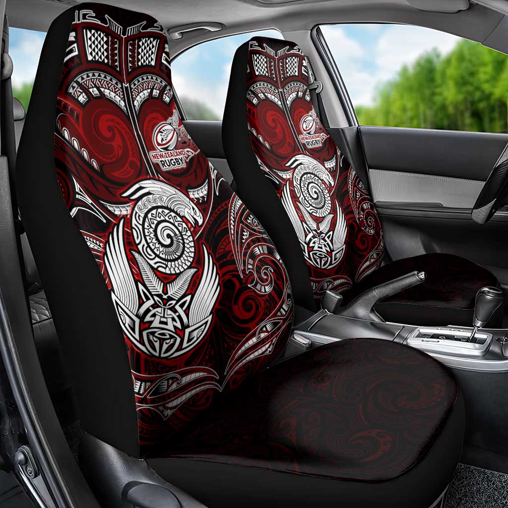 New Zealand Aotearoa Rugby Car Seat Cover Maori Fern Tattoo Art DT02 - Polynesian Pride