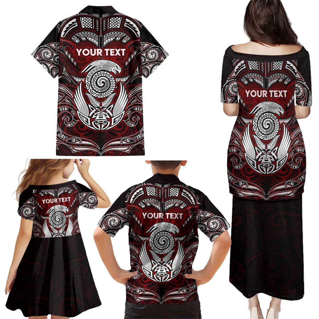 Personalized New Zealand Aotearoa Rugby Family Matching Puletasi and Hawaiian Shirt Maori Fern Tattoo Art DT02 - Polynesian Pride