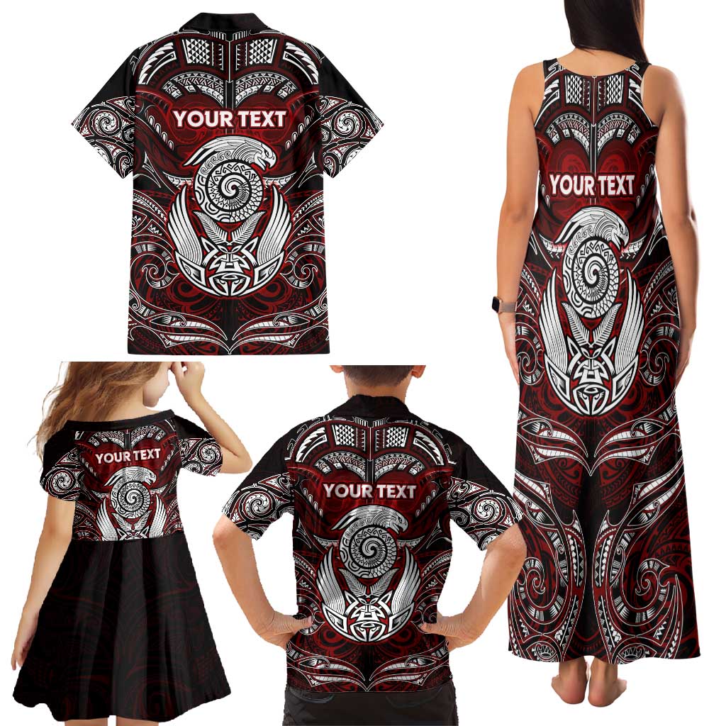 Personalized New Zealand Aotearoa Rugby Family Matching Tank Maxi Dress and Hawaiian Shirt Maori Fern Tattoo Art DT02 - Polynesian Pride