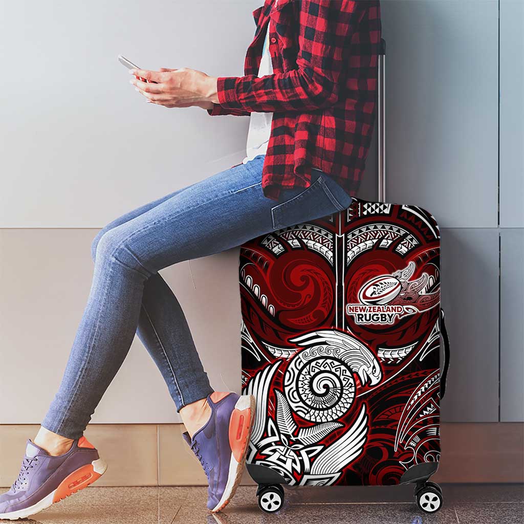 New Zealand Aotearoa Rugby Luggage Cover Maori Fern Tattoo Art DT02 - Polynesian Pride