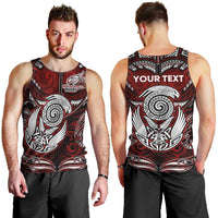 Personalized New Zealand Aotearoa Rugby Men Tank Top Maori Fern Tattoo Art