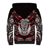 Personalized New Zealand Aotearoa Rugby Sherpa Hoodie Maori Fern Tattoo Art DT02 - Polynesian Pride