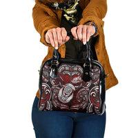 New Zealand Aotearoa Rugby Shoulder Handbag Maori Fern Tattoo Art