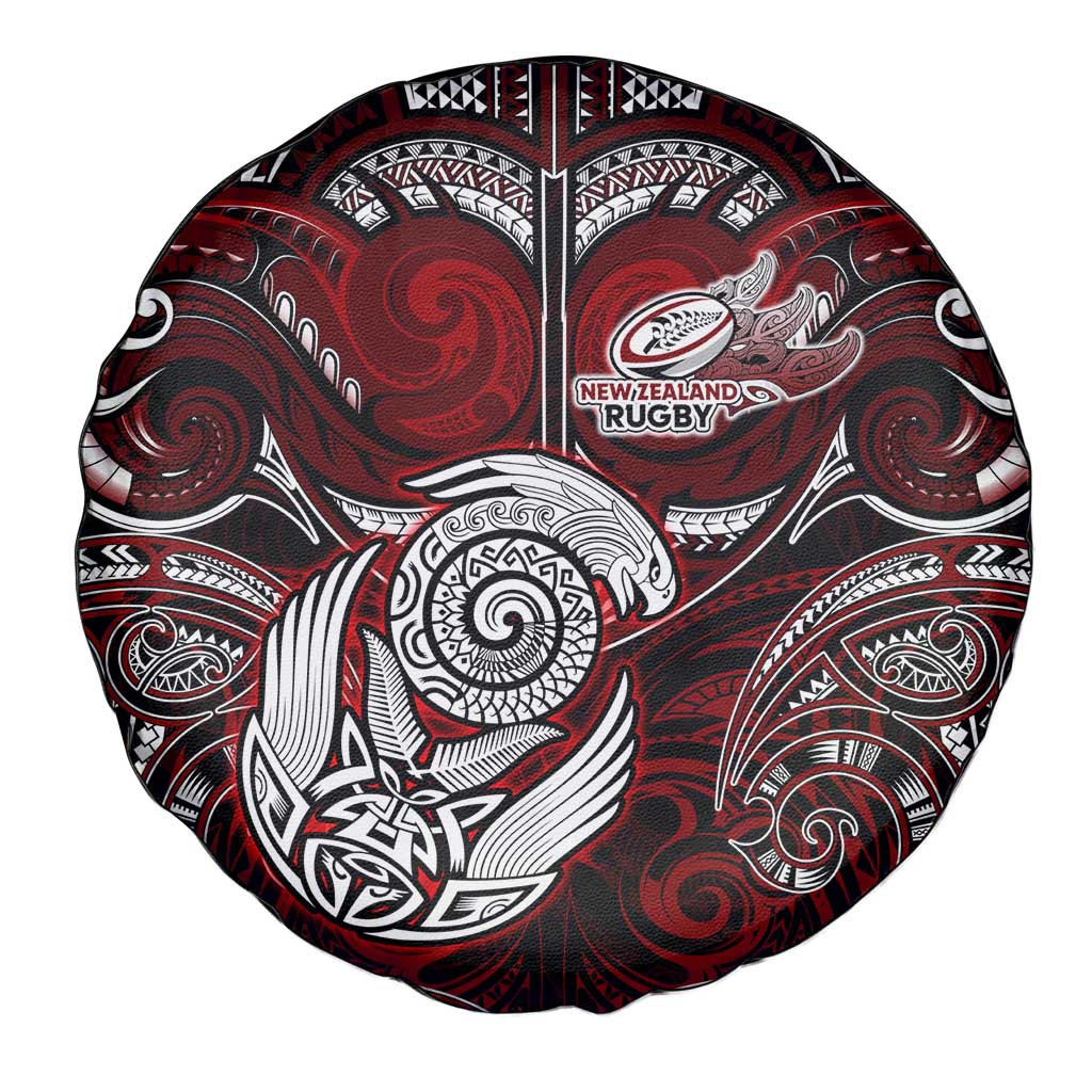 New Zealand Aotearoa Rugby Spare Tire Cover Maori Fern Tattoo Art
