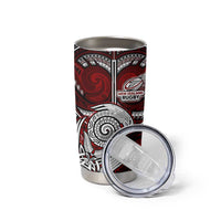 New Zealand Aotearoa Rugby Tumbler Cup Maori Fern Tattoo Art DT02 - Polynesian Pride