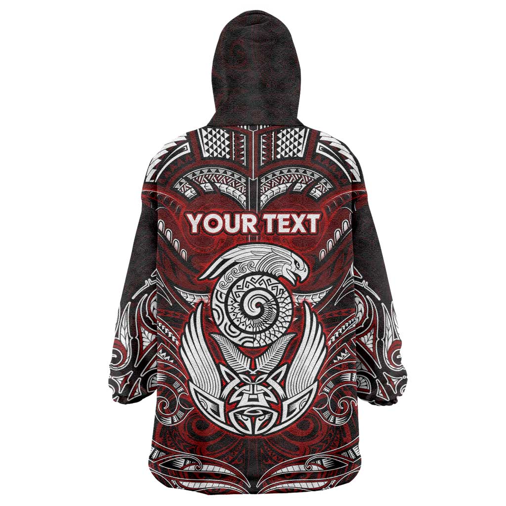 Personalized New Zealand Aotearoa Rugby Wearable Blanket Hoodie Maori Fern Tattoo Art DT02 - Polynesian Pride