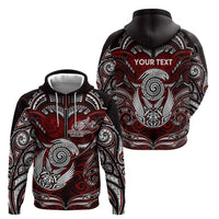 Personalized New Zealand Aotearoa Rugby Zip Hoodie Maori Fern Tattoo Art