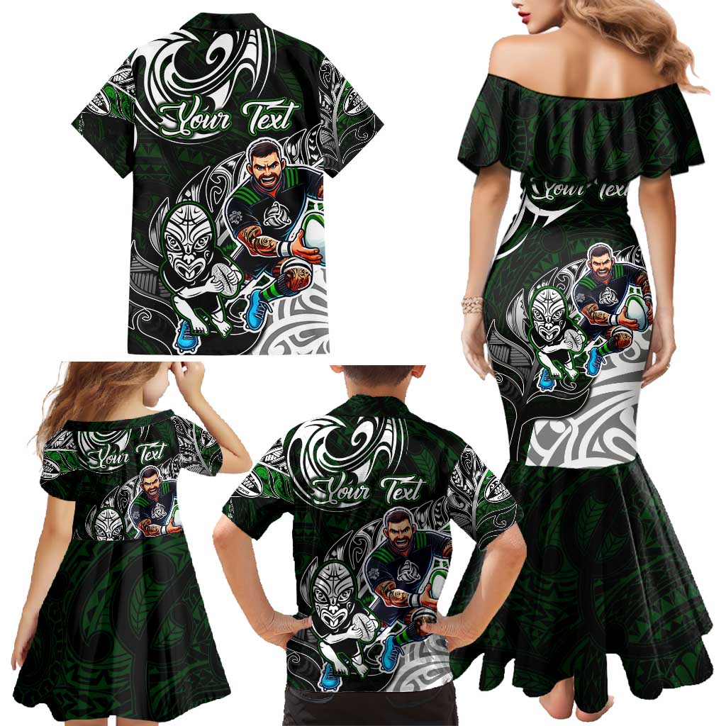Personalized NZ Aotearoa Rugby Family Matching Mermaid Dress and Hawaiian Shirt New Zealand Silver Fern DT02 - Polynesian Pride