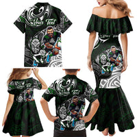 Personalized NZ Aotearoa Rugby Family Matching Mermaid Dress and Hawaiian Shirt New Zealand Silver Fern DT02 - Polynesian Pride
