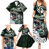 Personalized NZ Aotearoa Rugby Family Matching Summer Maxi Dress and Hawaiian Shirt New Zealand Silver Fern DT02 - Polynesian Pride