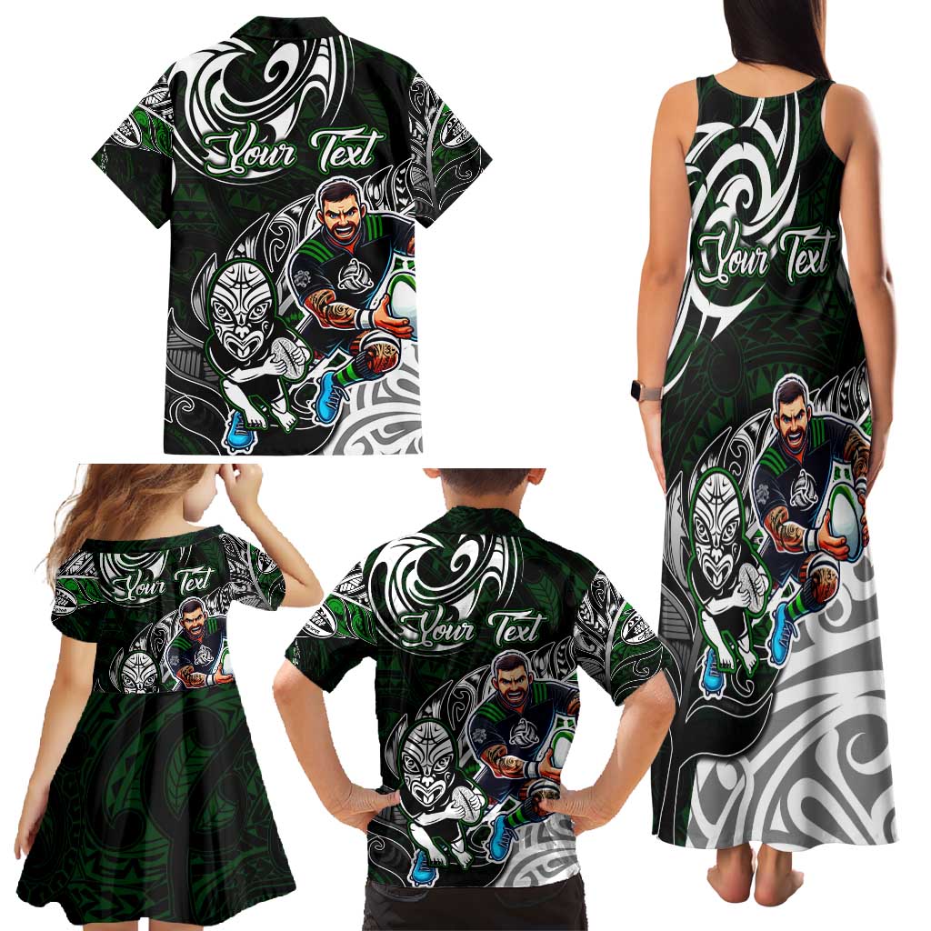 Personalized NZ Aotearoa Rugby Family Matching Tank Maxi Dress and Hawaiian Shirt New Zealand Silver Fern DT02 - Polynesian Pride