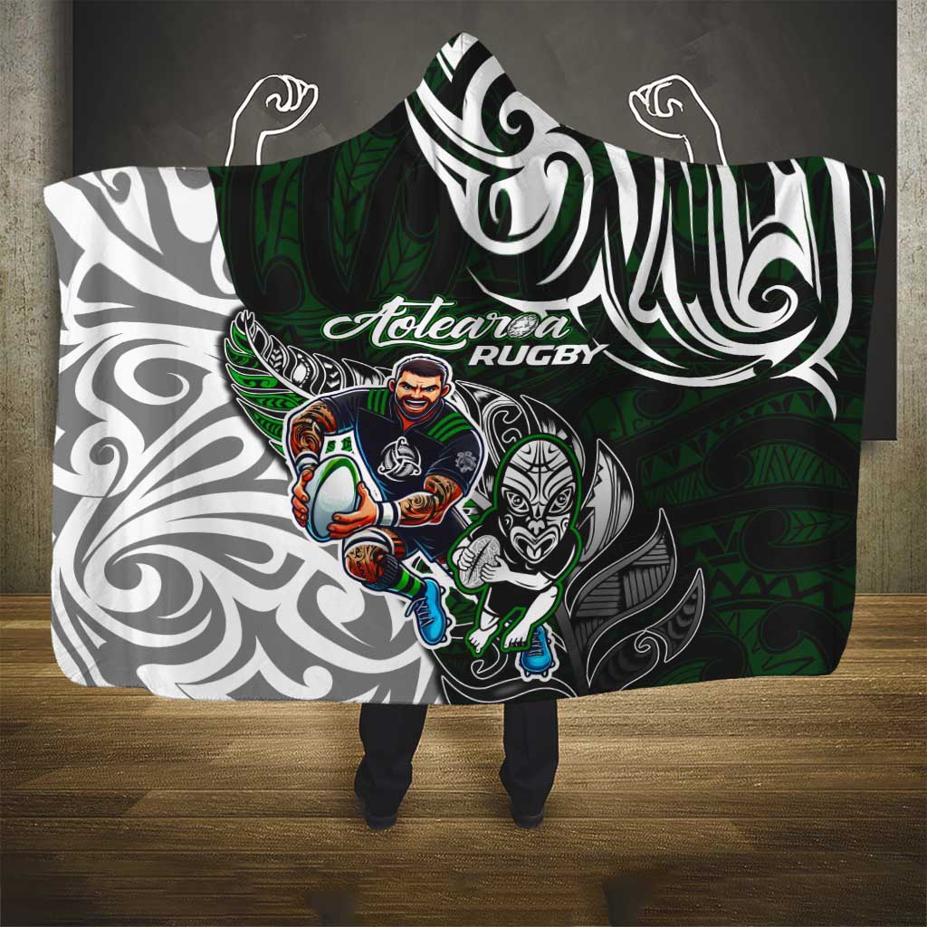 NZ Aotearoa Rugby Hooded Blanket New Zealand Silver Fern