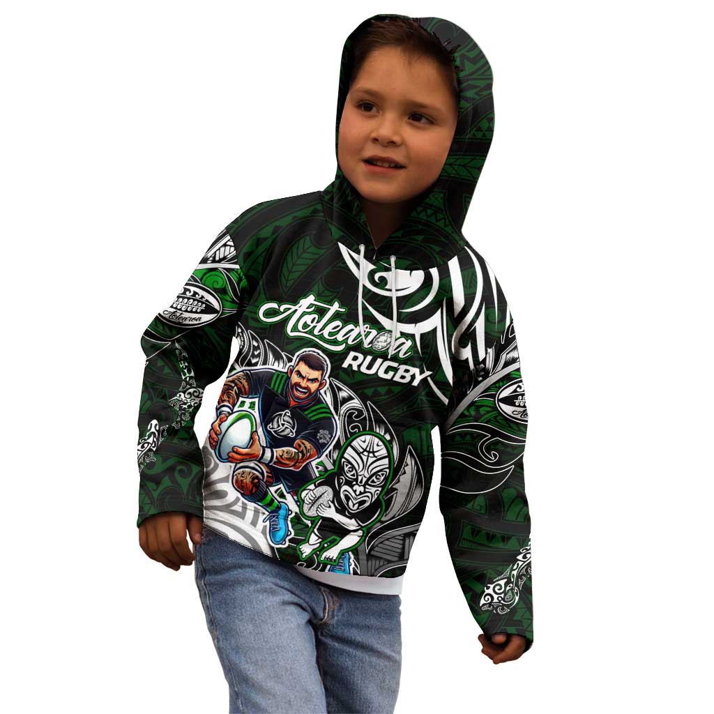 Personalized NZ Aotearoa Rugby Kid Hoodie New Zealand Silver Fern DT02 - Polynesian Pride