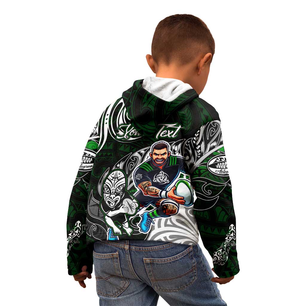 Personalized NZ Aotearoa Rugby Kid Hoodie New Zealand Silver Fern DT02 - Polynesian Pride