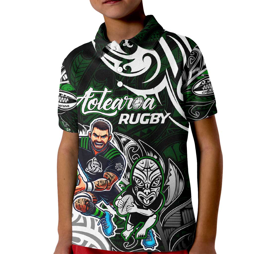 Personalized NZ Aotearoa Rugby Kid Polo Shirt New Zealand Silver Fern