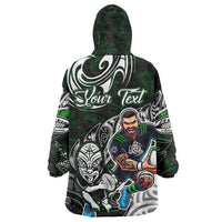 Personalized NZ Aotearoa Rugby Wearable Blanket Hoodie New Zealand Silver Fern DT02 - Polynesian Pride