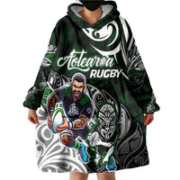 Personalized NZ Aotearoa Rugby Wearable Blanket Hoodie New Zealand Silver Fern DT02 - Polynesian Pride