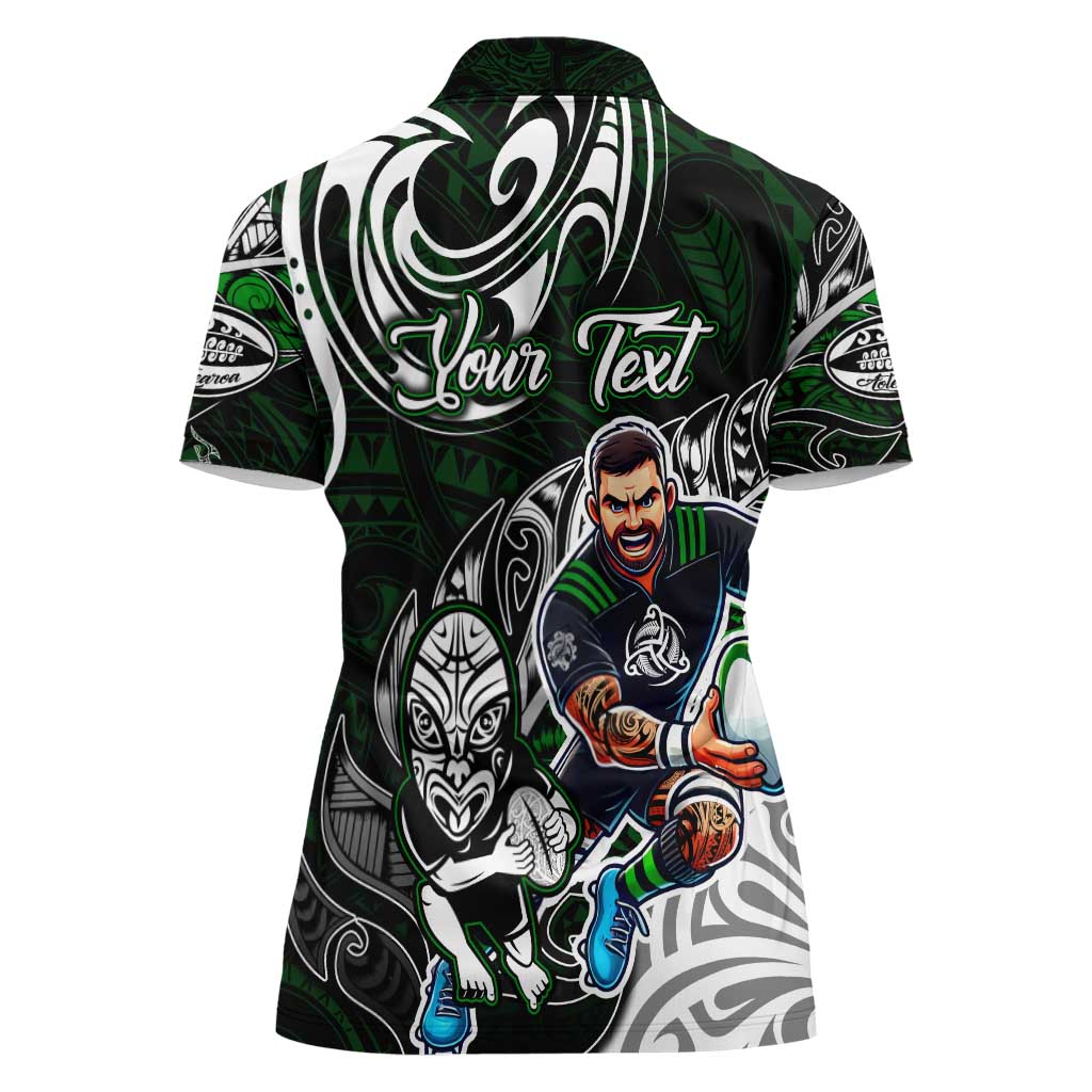 Personalized NZ Aotearoa Rugby Women Polo Shirt New Zealand Silver Fern