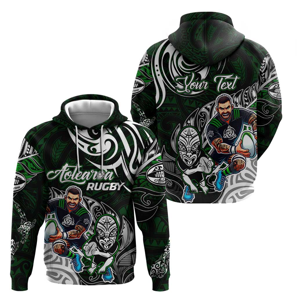 Personalized NZ Aotearoa Rugby Zip Hoodie New Zealand Silver Fern DT02 - Polynesian Pride