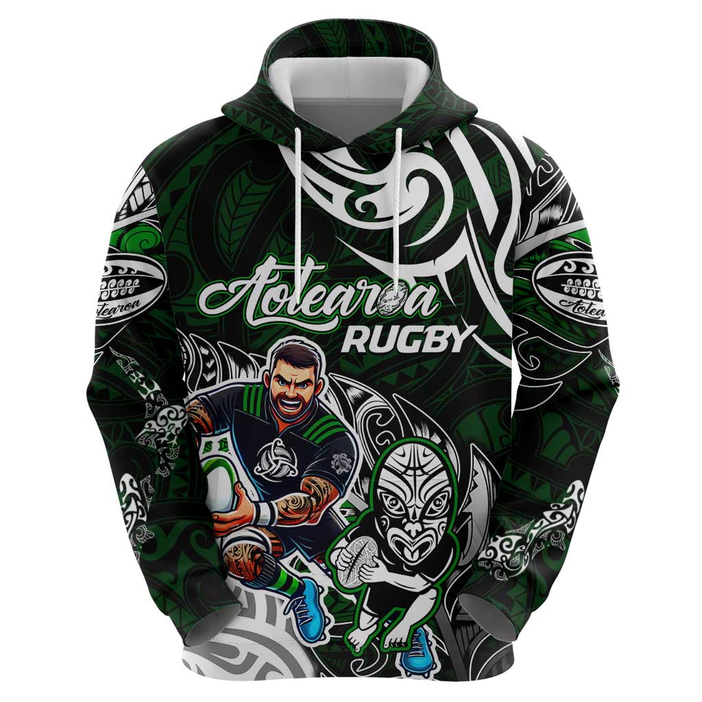 Personalized NZ Aotearoa Rugby Zip Hoodie New Zealand Silver Fern DT02 - Polynesian Pride