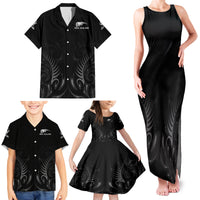 New Zealand Family Matching Tank Maxi Dress and Hawaiian Shirt Rugby 2023 Champions Black DT02 - Polynesian Pride