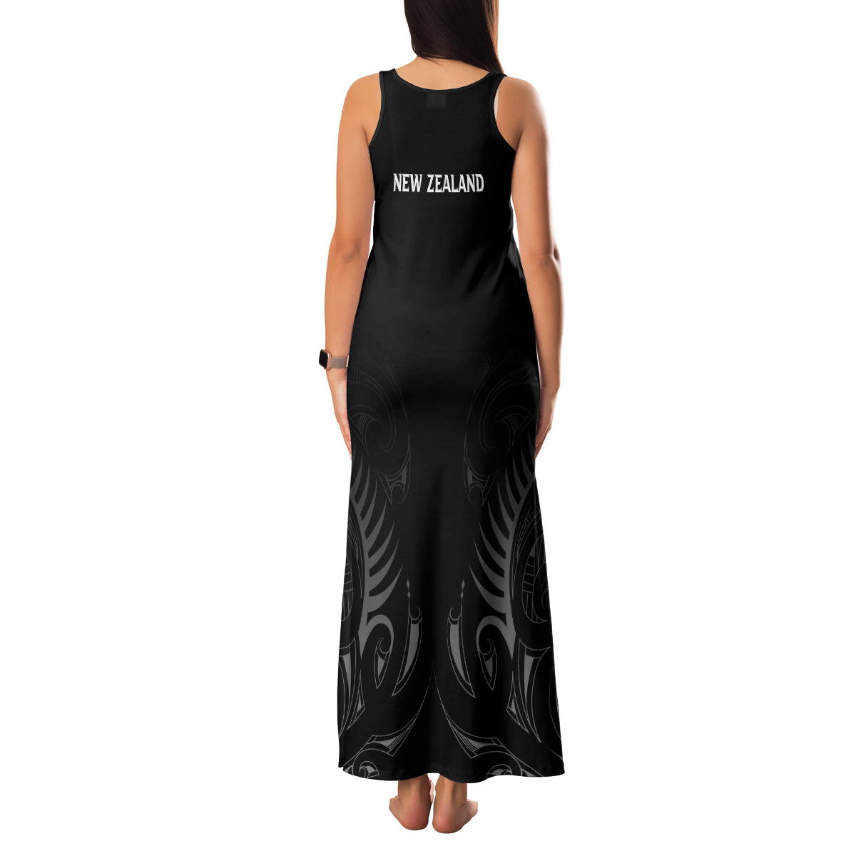 New Zealand Family Matching Tank Maxi Dress and Hawaiian Shirt Rugby 2023 Champions Black DT02 - Polynesian Pride