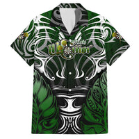 Personalised Warriors Maori Darts Family Matching Long Sleeve Bodycon Dress and Hawaiian Shirt New Zealand Darts Silver Fern DT02 Dad's Shirt - Short Sleeve Green - Polynesian Pride