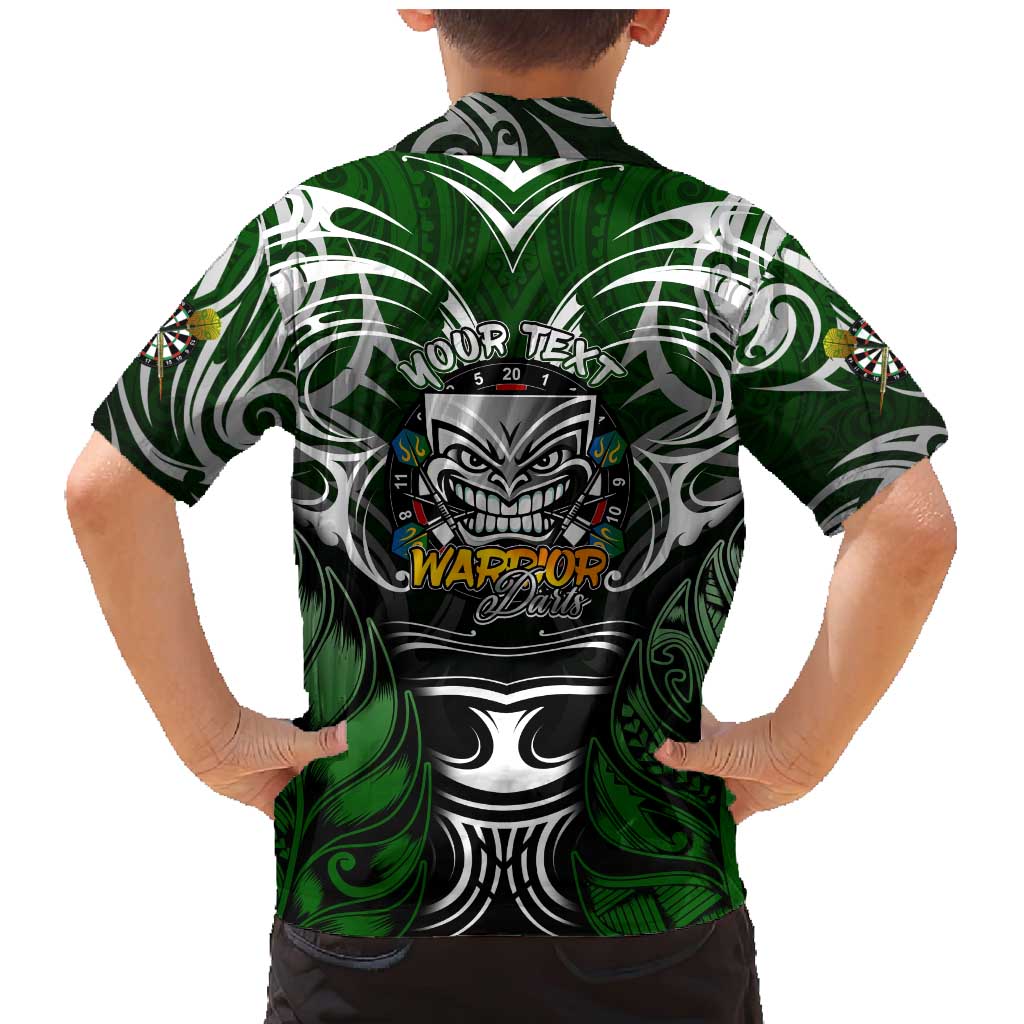 Personalised Warriors Maori Darts Family Matching Mermaid Dress and Hawaiian Shirt New Zealand Darts Silver Fern DT02 - Polynesian Pride