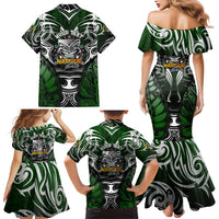 Personalised Warriors Maori Darts Family Matching Mermaid Dress and Hawaiian Shirt New Zealand Darts Silver Fern DT02 - Polynesian Pride