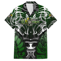 Personalised Warriors Maori Darts Family Matching Short Sleeve Bodycon Dress and Hawaiian Shirt New Zealand Darts Silver Fern DT02 Dad's Shirt - Short Sleeve Green - Polynesian Pride