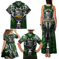 Personalised Warriors Maori Darts Family Matching Tank Maxi Dress and Hawaiian Shirt New Zealand Darts Silver Fern DT02 - Polynesian Pride