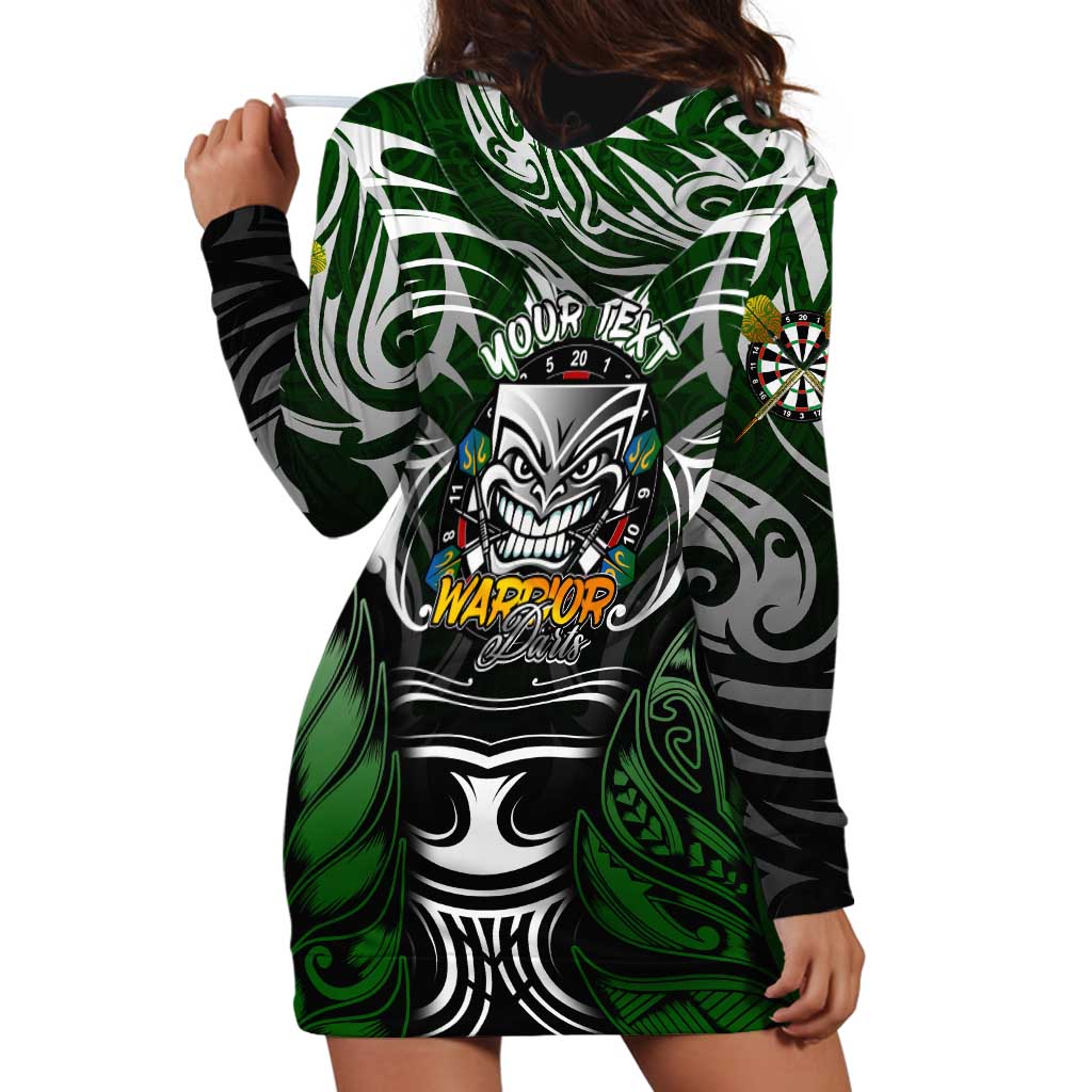 Personalised Warriors Maori Darts Hoodie Dress New Zealand Darts Silver Fern