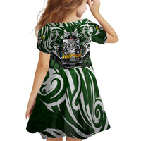 Personalised Warriors Maori Darts Kid Short Sleeve Dress New Zealand Darts Silver Fern