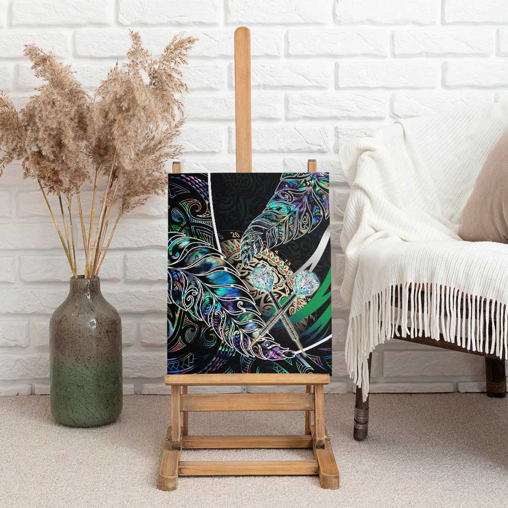 New Zealand Darts Canvas Wall Art NZ Paua Shell Maori Fern DT02 - Polynesian Pride