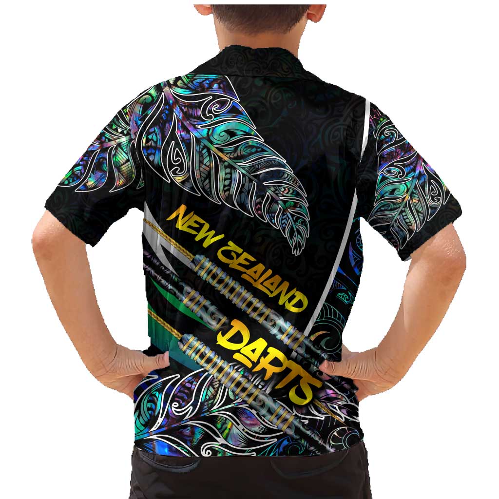 Personalised New Zealand Darts Family Matching Mermaid Dress and Hawaiian Shirt NZ Paua Shell Maori Fern DT02 - Polynesian Pride