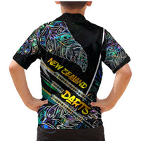 Personalised New Zealand Darts Family Matching Mermaid Dress and Hawaiian Shirt NZ Paua Shell Maori Fern DT02 - Polynesian Pride