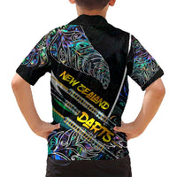 Personalised New Zealand Darts Family Matching Summer Maxi Dress and Hawaiian Shirt NZ Paua Shell Maori Fern DT02 - Polynesian Pride