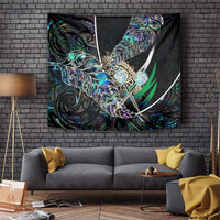 New Zealand Darts Tapestry NZ Paua Shell Maori Fern DT02 Black - Polynesian Pride
