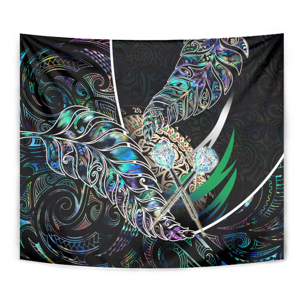 New Zealand Darts Tapestry NZ Paua Shell Maori Fern DT02 - Polynesian Pride