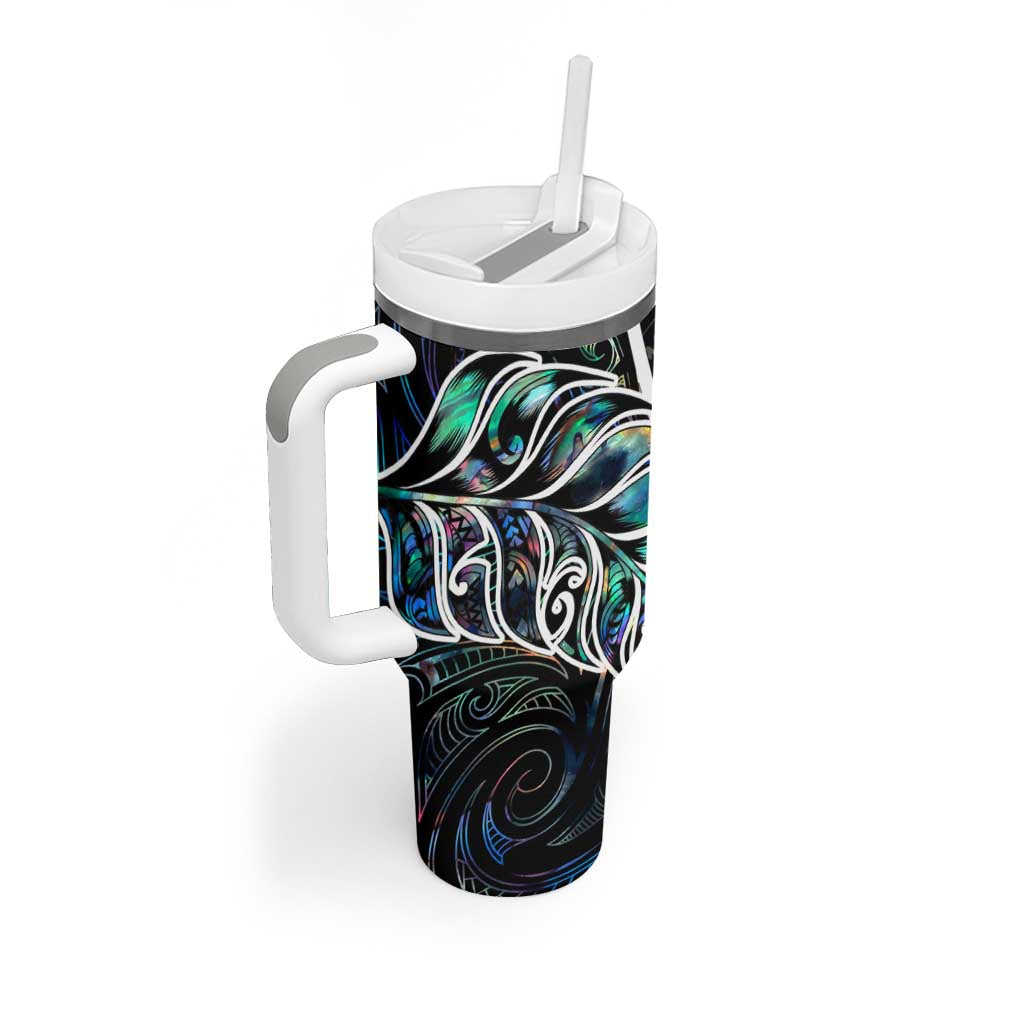 New Zealand Darts Tumbler With Handle NZ Paua Shell Maori Fern DT02 - Polynesian Pride