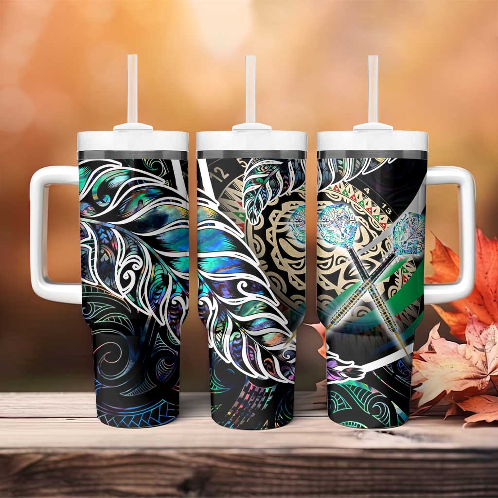 New Zealand Darts Tumbler With Handle NZ Paua Shell Maori Fern DT02 - Polynesian Pride