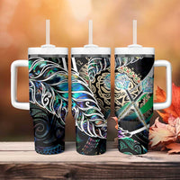New Zealand Darts Tumbler With Handle NZ Paua Shell Maori Fern DT02 - Polynesian Pride